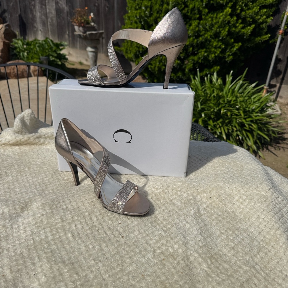 Caparros Metallic Strappy Heels